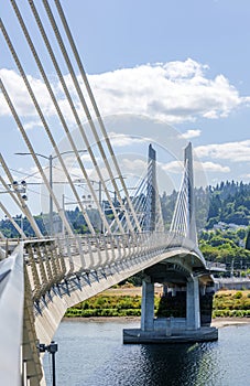 Tilikum Crossing Bridge across Willamette River in Portland