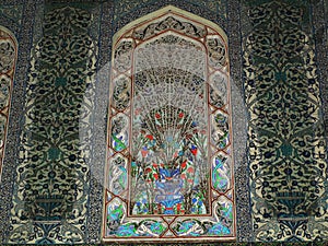 Tiling detail inside topkapi palace istanbul Turkey 