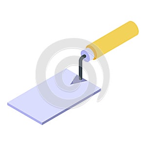 Tiling trowel icon, isometric style