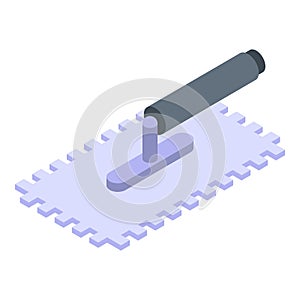 Tiling trowel icon, isometric style