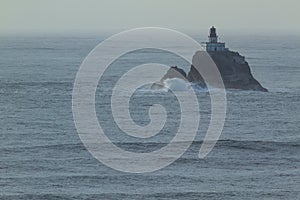 Tillamook Head Lighthouse On A Rock Island