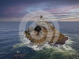 Tillamook Rock Light Near Cannon Beach Off The Oregon Coast