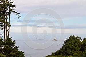 Tillamook Rock Lighthouse from Ecola State Park photo