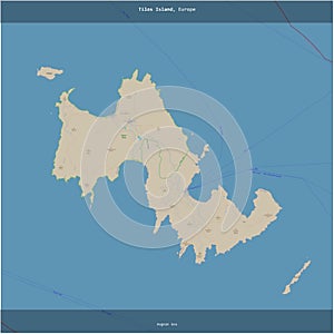 Tilos Island, Greece, cropped to square. Topo standard photo
