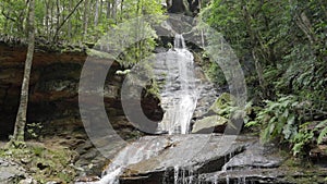 tilt down clip of empress falls in the blue mountains at katoomba