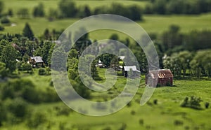 Tilt-shift barn photo