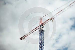 Tilt-shift defocused view of a crane