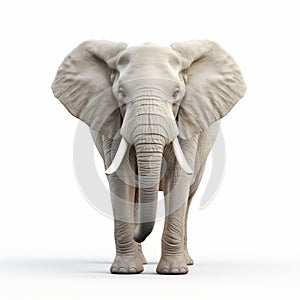Tilt-shift Elephant: Stunning 3d Render On White Background photo