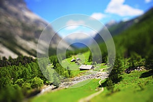 Tilt Shift montain valley - Italy