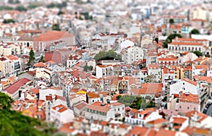 Tilt-shift view of Lisbon. Portugal