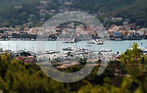 View over harbor. tiltshift