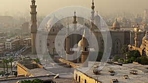 Tilt shot of Mosque of Sultan Hassan, Cairo, Egypt