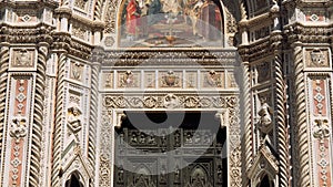 Tilt up of Cathedral of Saint Mary of the Flower, Cattedrale di Santa Maria del Fiore, Florence, Italy
