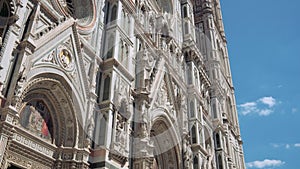 Tilt up of Cathedral of Saint Mary of the Flower, Cattedrale di Santa Maria del Fiore, Florence, Italy