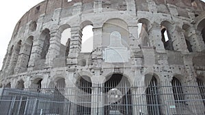 Tilt view of Colosseum or Amphitheatrum Flavium largest amphitheater in the world an heritage of ancient Rome age