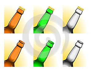 Tilted beer bottle necks