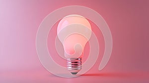 Tilted Glowing Light Bulb Against Orange and Blue Gradient Backdrop ai generated
