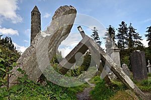 Tilted tombstones photo