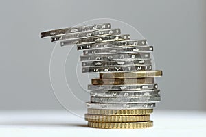 Tilted Tower from Euro Coins