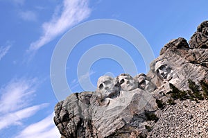 Tilted view of Mount Rushmore