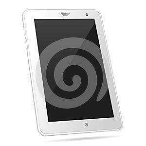 Tilted white tablet PC