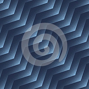 Tilted Zigzag Lines Vector Seamless Pattern Trend Dark Blue Abstract Background