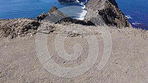 Tiltiing Up From Dirt To The View of Inspiration Point On Anacapa Island