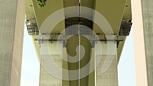 Tilting down showing the underside of the A61 Autobahn bridge near Bad Neuenahr