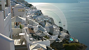 Tilting view of Oia town, Santorini