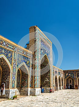 Tilya-Kori Madrasah on Registan Square in Samarkand, Uzbekistan