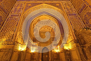 Tilya Kori Mosque in Samarkand, Uzbekistan
