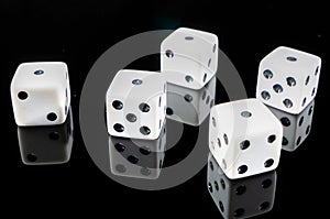 White dice with ones up