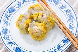 Tim sum, Steamed prawn dumplings.