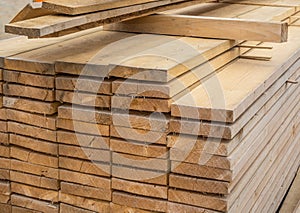 Timber on a building site photo