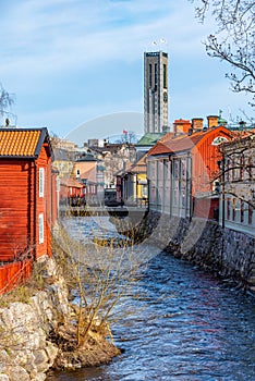 Timber buildings in Gamla stan part of Vasteras, Sweden