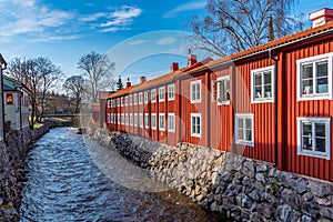 Timber buildings in Gamla stan part of Vasteras, Sweden