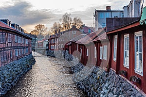 Timber buildings in Gamla stan part of Vasteras, Sweden