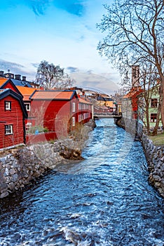 Timber buildings in Gamla stan part of Vasteras, Sweden