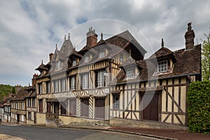 Timber framed house where the composer Maurice Ravel lived in Lyons la foret, Haute Normandy, France photo