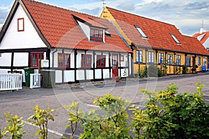 Timber framing house in Gudhjem, Bornholm Island, Denmark