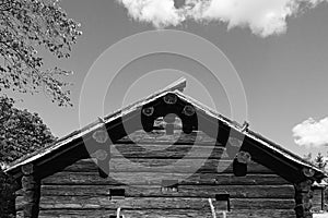 Timber house black and white