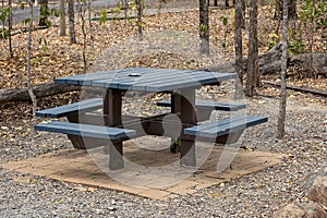 Timber Picnic Table In A Bushland Setting