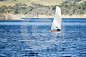 Timber sail boat during a local race