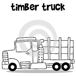 Timber truck transportation vector art