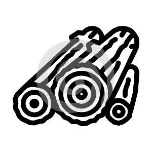 timber wooden material line icon vector illustration