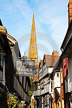 Timbered buildings, Church Lane, Ledbury.