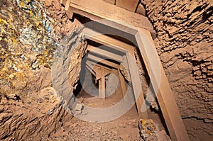 Timbered Mine Tunnel