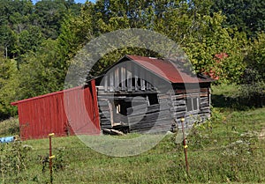 Timbers Falling in on Rustic Barn