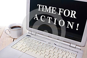 Time For Action, Motivational Words Quotes Concept