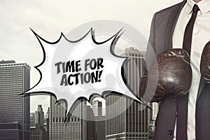 Time for action text on speech bubble